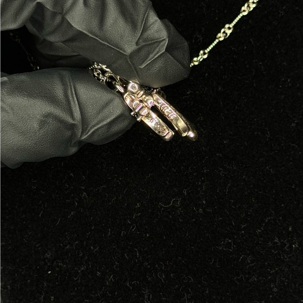 Chrome hearts floral cross black studded double stack baby cross necklace - Picture 4 of 4